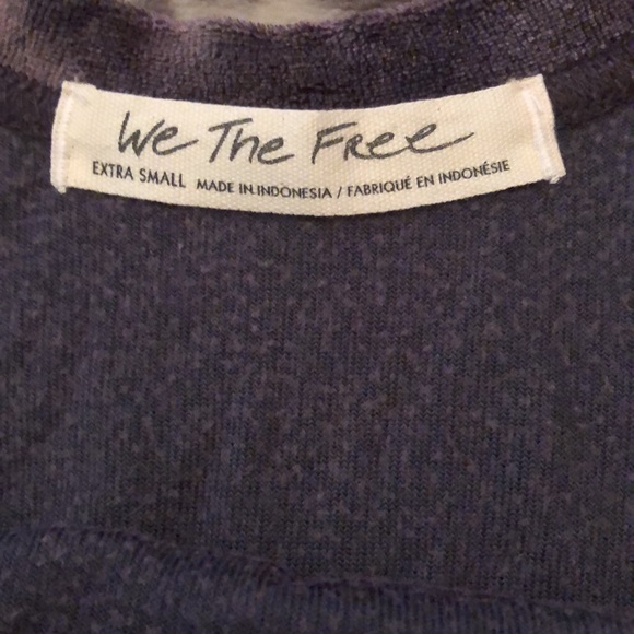 Free People Valerie Open Back Velvet Top XS Slouchy Oversized Purple - Picture 12 of 17